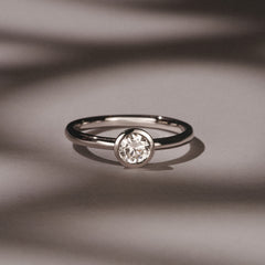 Horizon Round Cut Lab Diamond Solitaire Ring 0.50ct H/SI in 9K White Gold