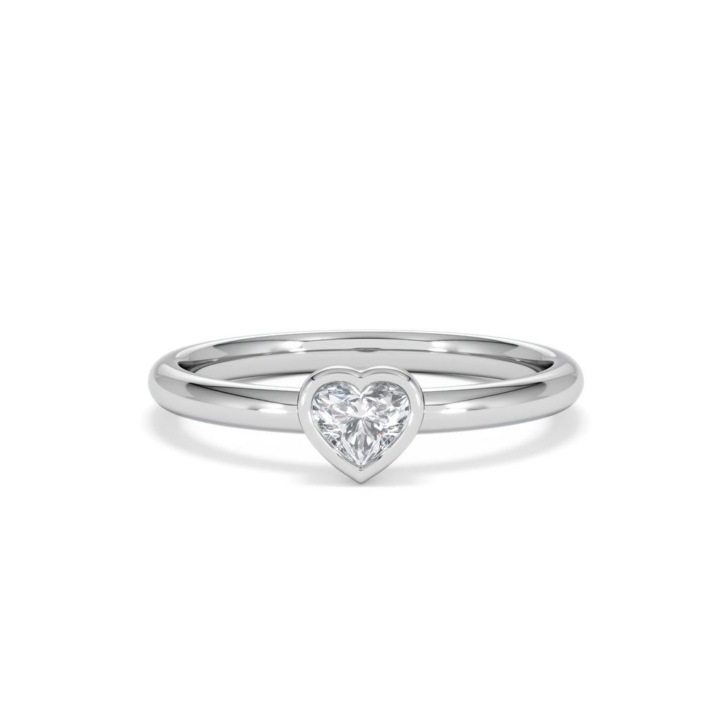 Horizon Heart Cut Lab Diamond Solitaire Ring 0.25ct H/SI in 9K White Gold