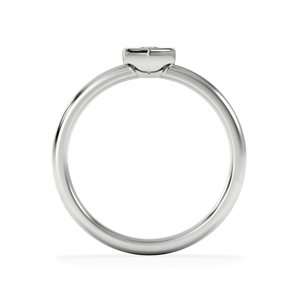 Horizon Heart Cut Lab Diamond Solitaire Ring 0.25ct H/SI in 925 Silver