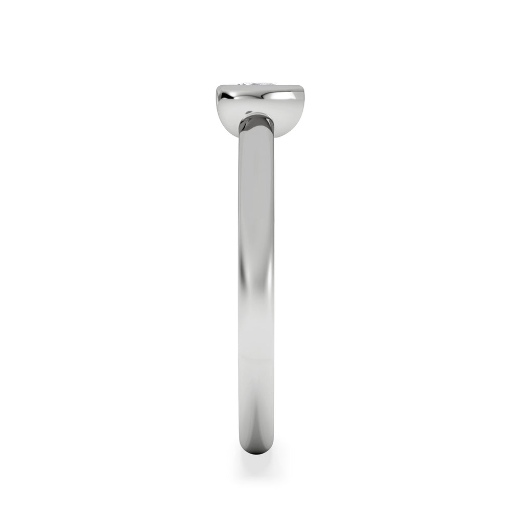 Horizon Heart Cut Lab Diamond Solitaire Ring 0.25ct H/SI in 925 Silver