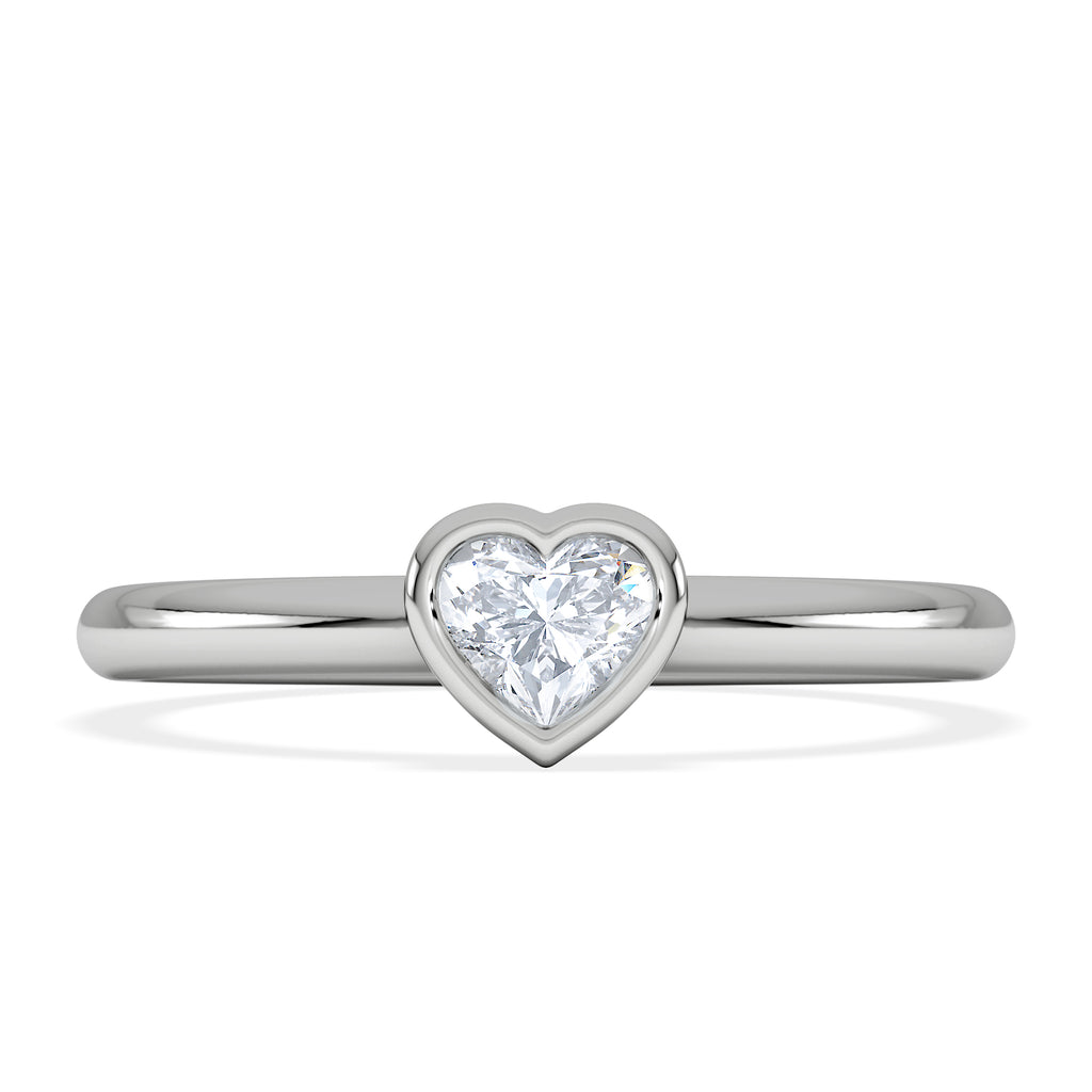 Horizon Heart Cut Lab Diamond Solitaire Ring 0.25ct H/SI in 9K White Gold
