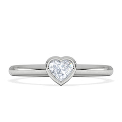 Horizon Heart Cut Lab Diamond Solitaire Ring 0.25ct H/SI in 9K White Gold