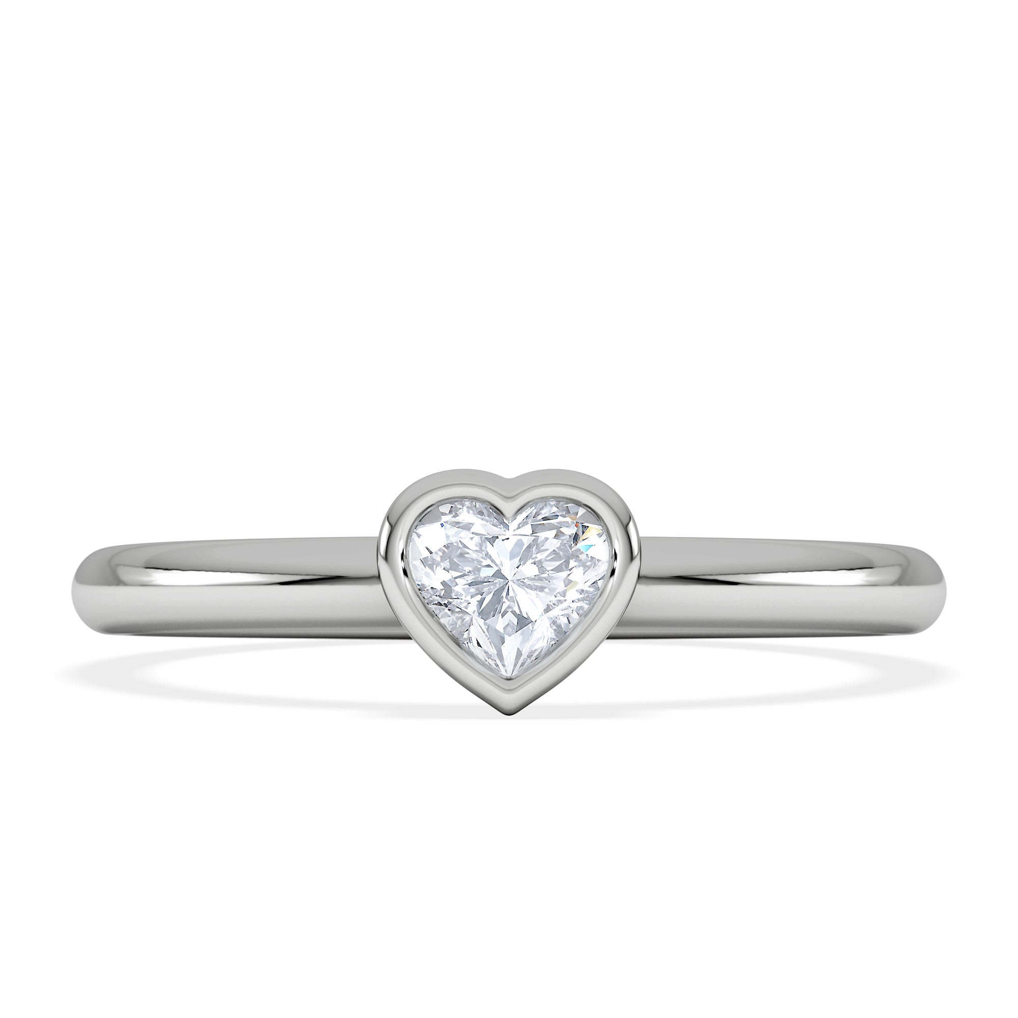 Horizon Heart Cut Lab Diamond Solitaire Ring 0.25ct H/SI in 925 Silver