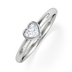 Horizon Heart Cut Lab Diamond Solitaire Ring 0.25ct H/SI in 9K White Gold