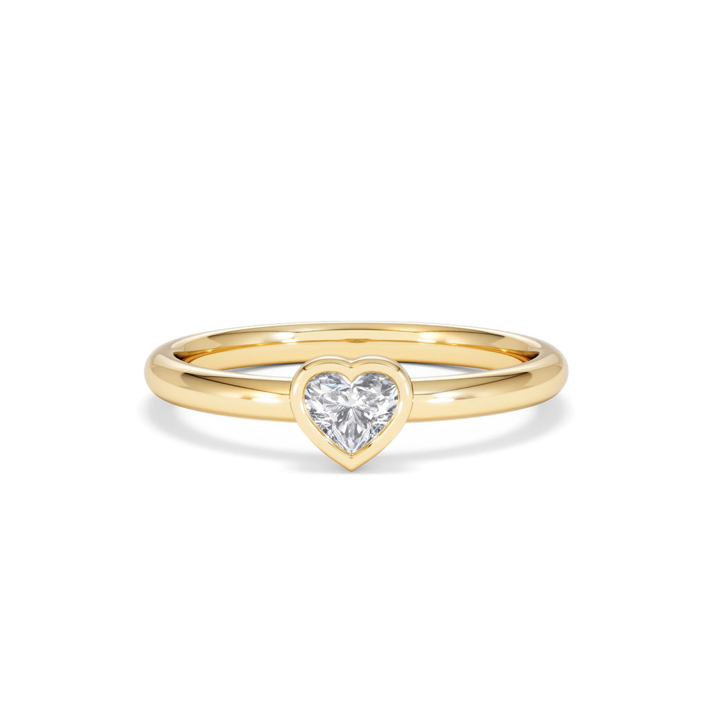 Horizon Heart Cut Lab Diamond Solitaire Ring 0.25ct H/SI in 9K Gold