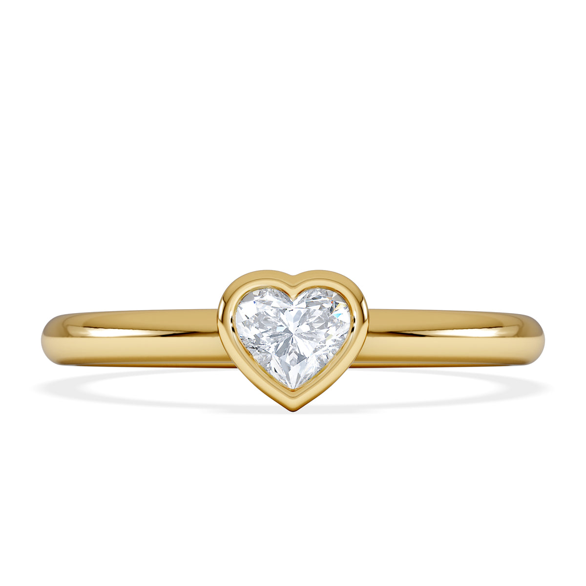 Horizon Heart Cut Lab Diamond Solitaire Ring 0.25ct H/SI in 18k Gold Vermeil
