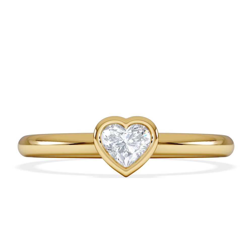 Horizon Heart Cut Lab Diamond Solitaire Ring 0.25ct H/SI in 9K Gold