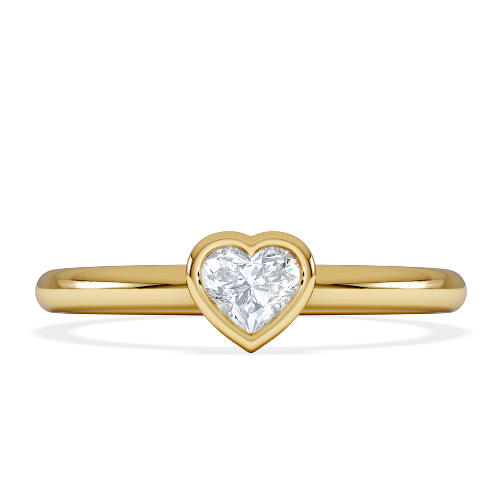 Horizon Heart Cut Lab Diamond Solitaire Ring 0.25ct H/SI in 9K Gold
