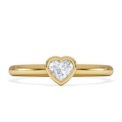 Horizon Heart Cut Lab Diamond Solitaire Ring 0.25ct H/SI in 9K Gold