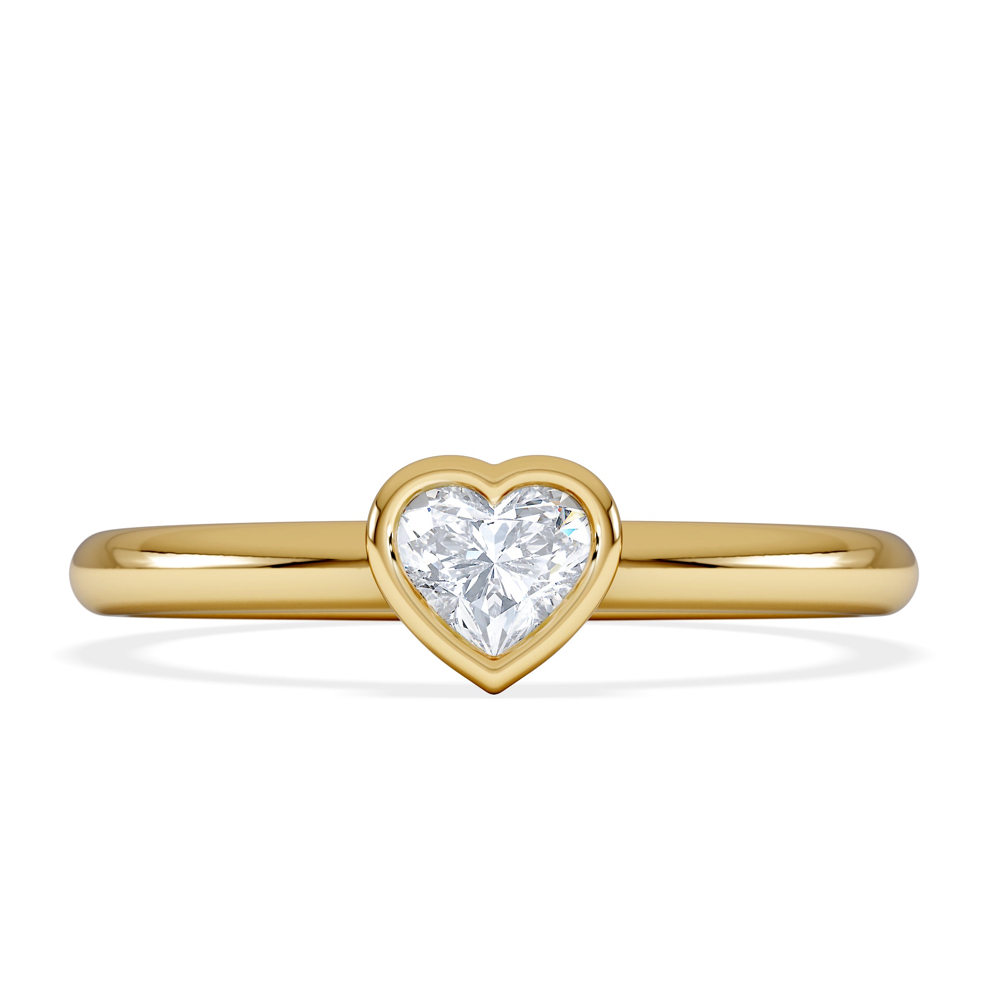 Horizon Heart Cut Lab Diamond Solitaire Ring 0.25ct H/SI in 9K Gold