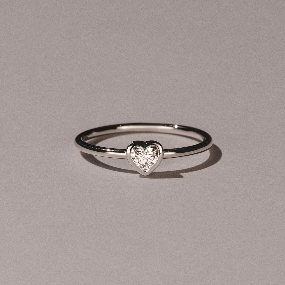Horizon Heart Cut Lab Diamond Solitaire Ring 0.25ct H/SI in 925 Silver