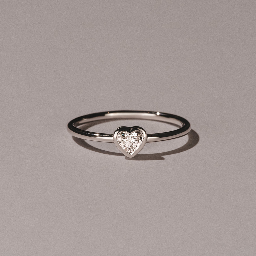 Horizon Heart Cut Lab Diamond Solitaire Ring 0.25ct H/SI in 925 Silver
