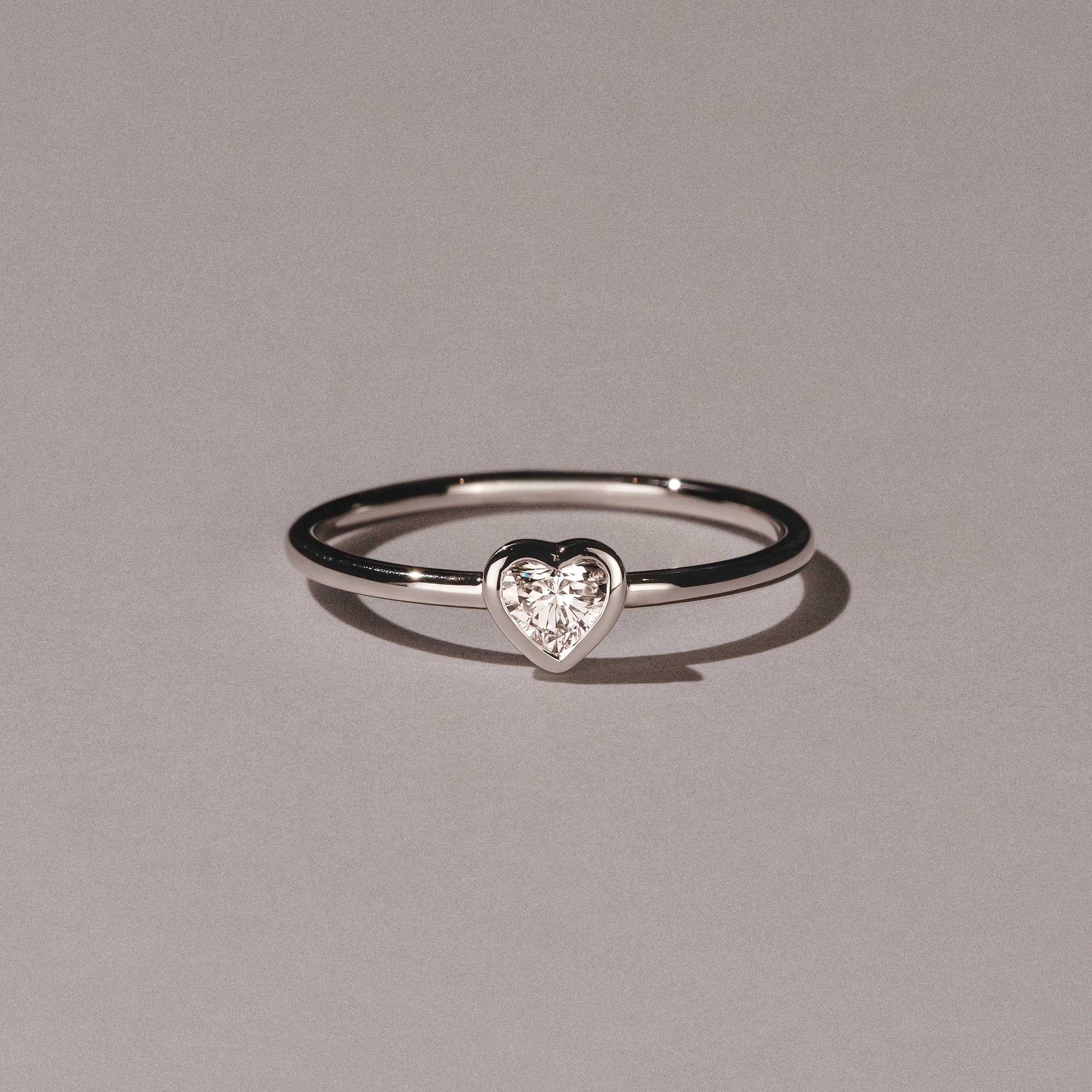 Horizon Heart Cut Lab Diamond Solitaire Ring 0.25ct H/SI in 925 Silver