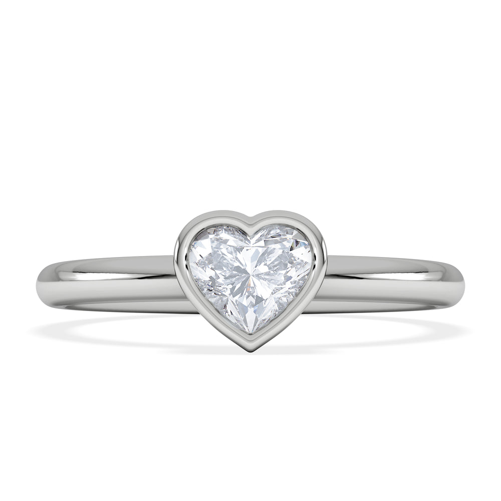 Horizon Heart Cut Lab Diamond Solitaire Ring 0.50ct H/SI in 9K White Gold