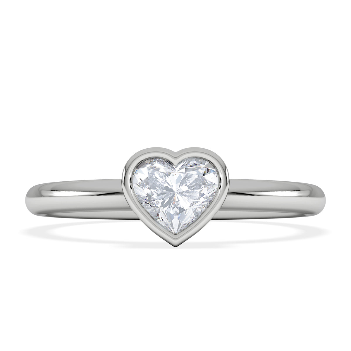 Horizon Heart Cut Lab Diamond Solitaire Ring 0.50ct H/SI in 9K White Gold