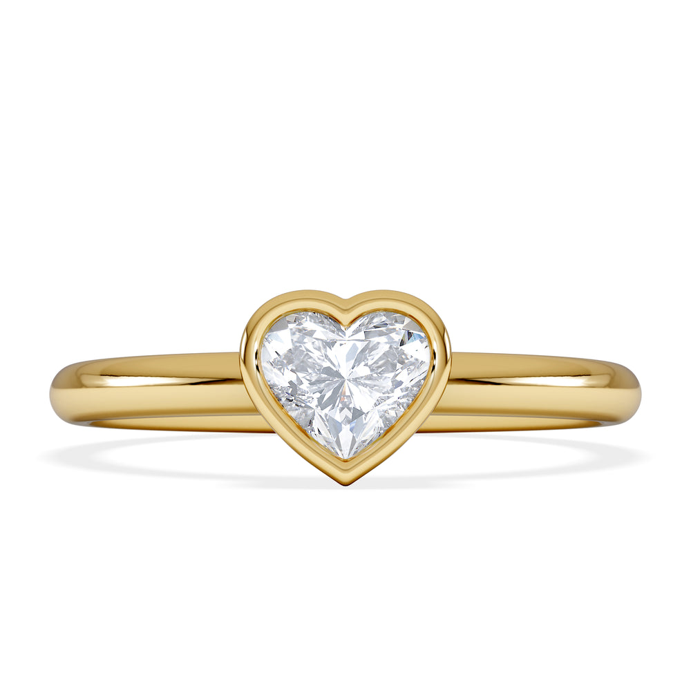 Horizon Heart Cut Lab Diamond Solitaire Ring 0.50ct H/SI in 9K Gold