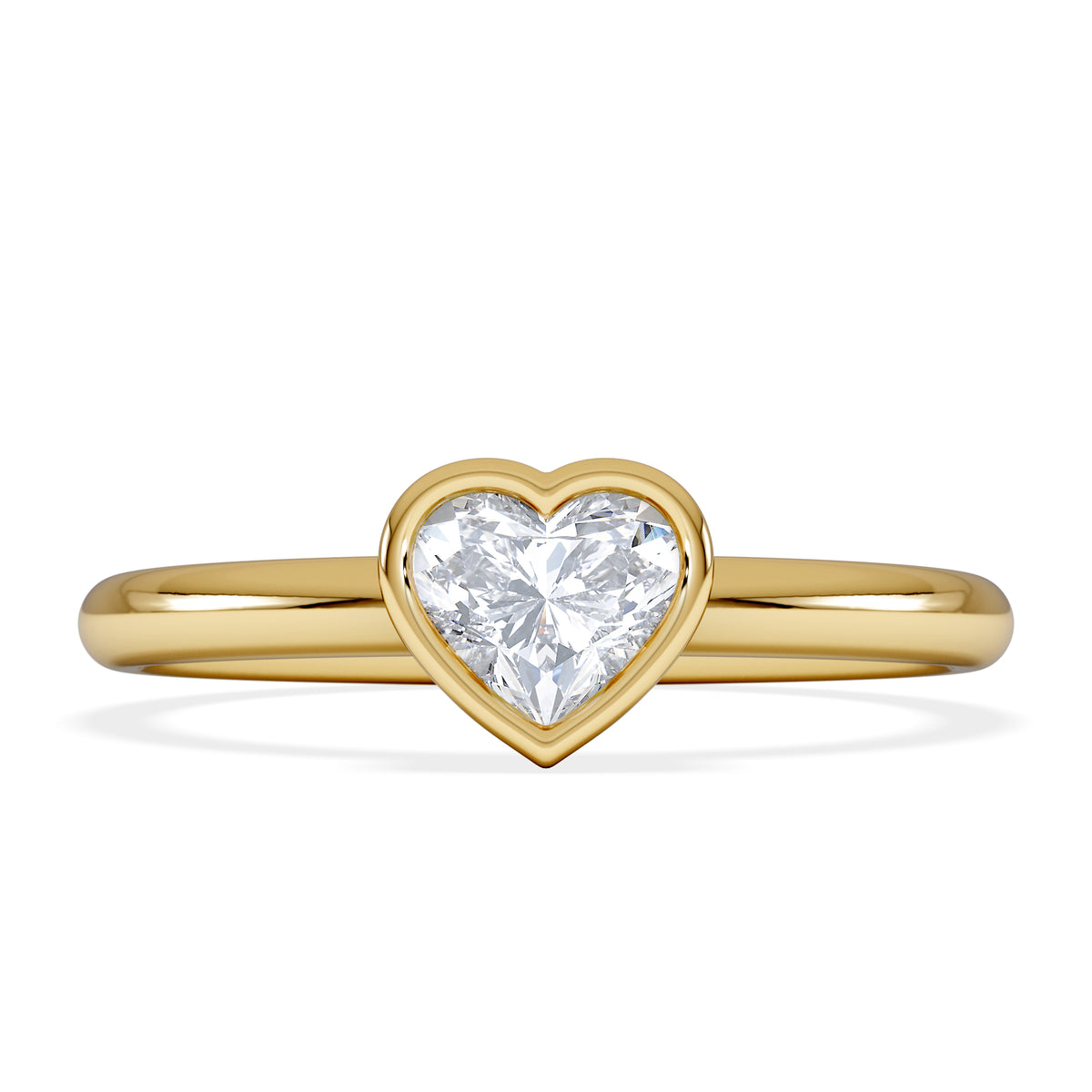 Horizon Heart Cut Lab Diamond Solitaire Ring 0.50ct H/SI in 9K Gold