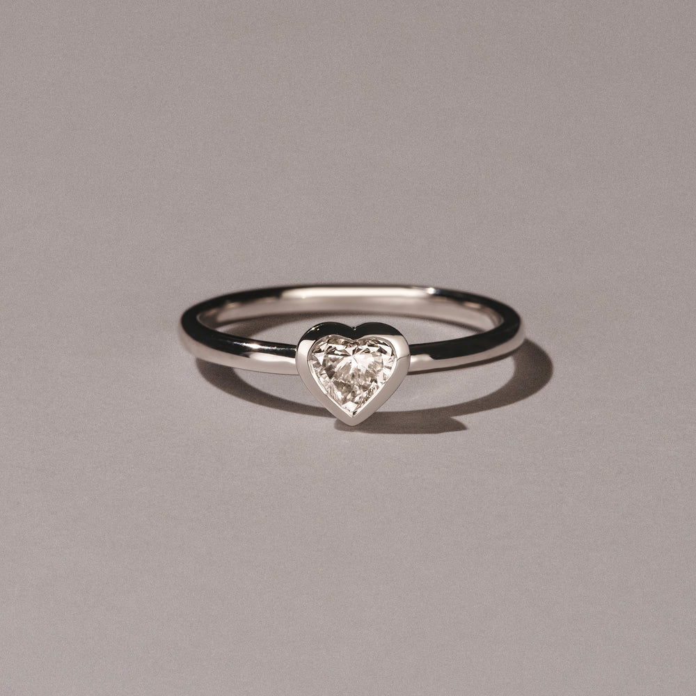 Horizon Heart Cut Lab Diamond Solitaire Ring 0.50ct H/SI in 9K White Gold