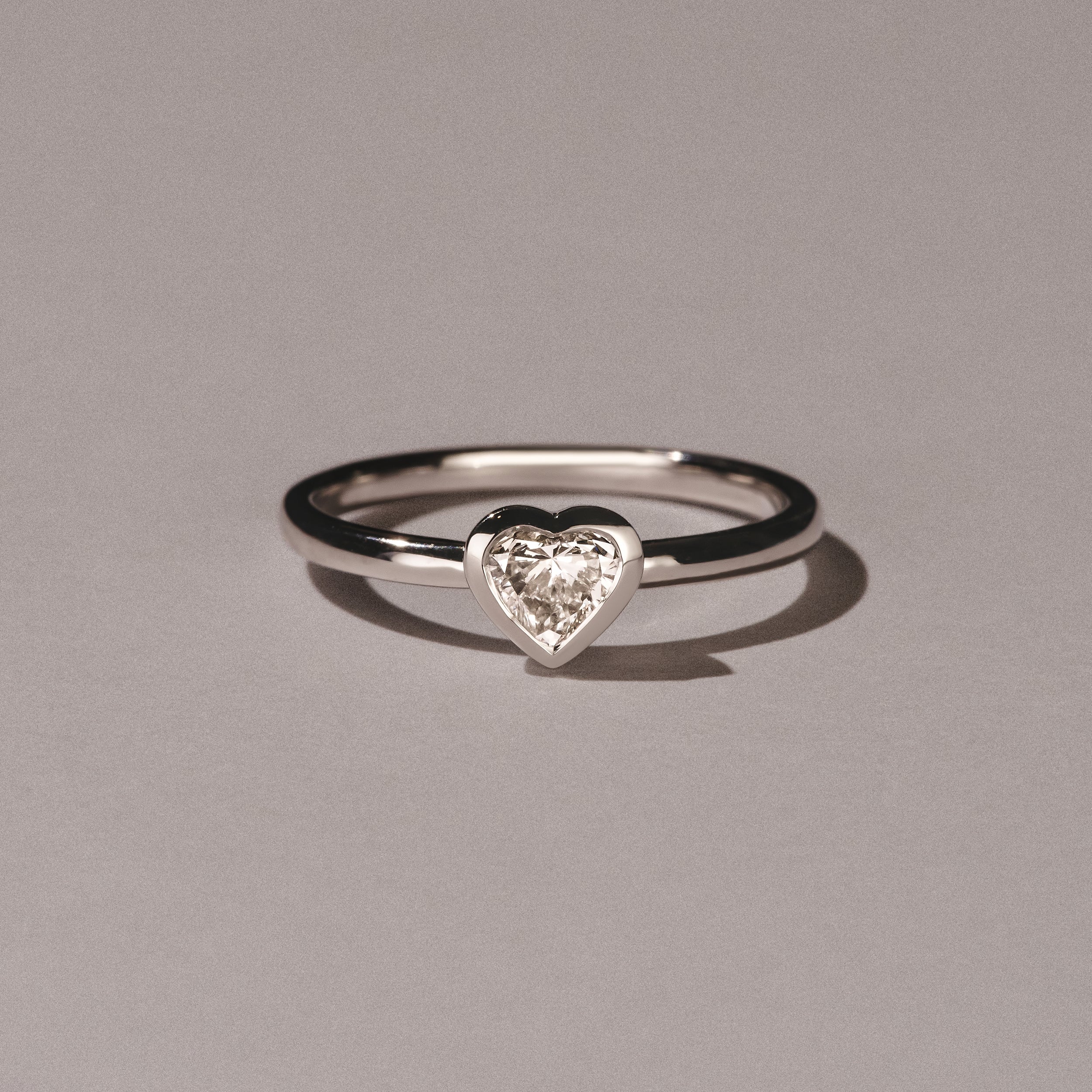 Horizon Heart Cut Lab Diamond Solitaire Ring 0.50ct H/SI in 9K White Gold