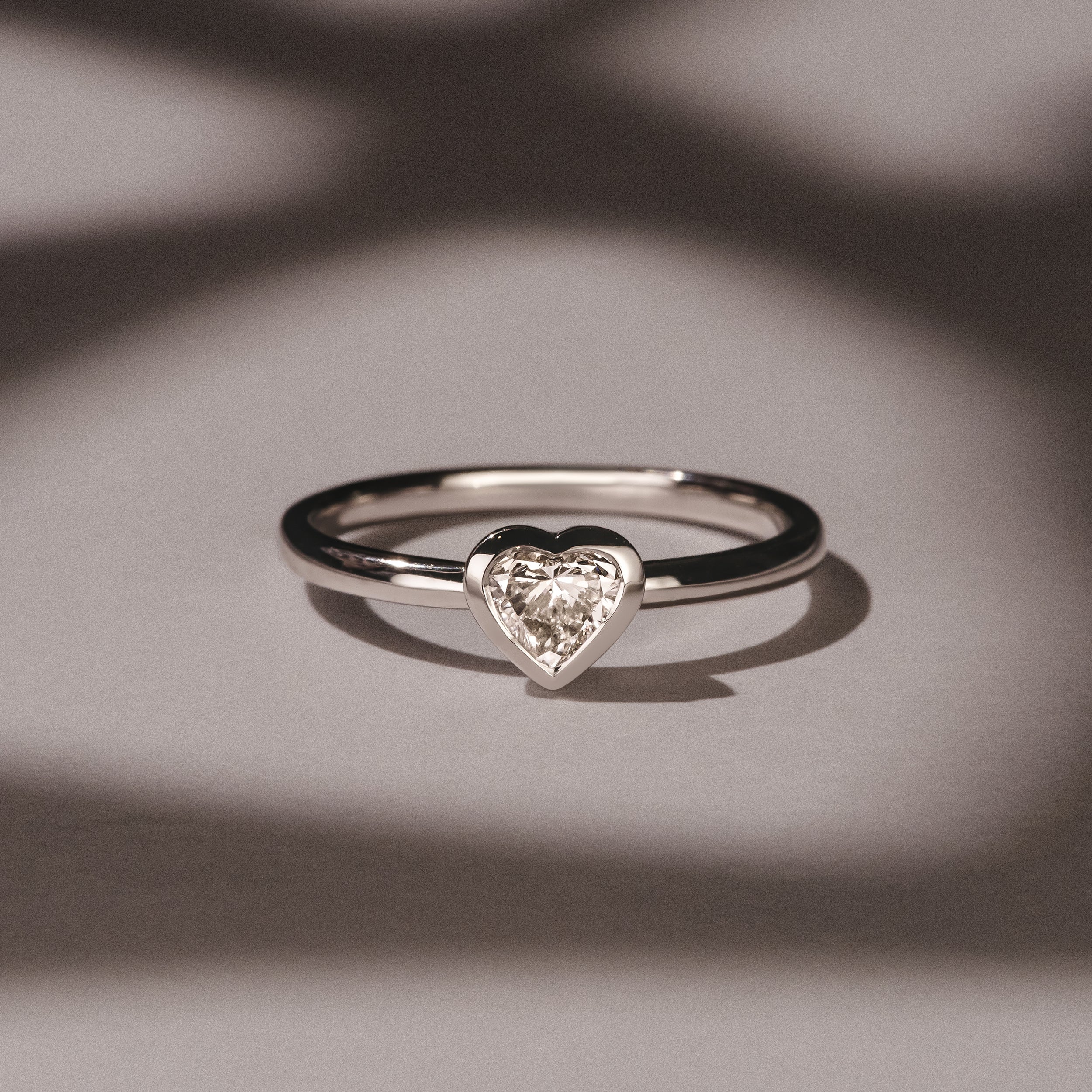 Horizon Heart Cut Lab Diamond Solitaire Ring 0.50ct H/SI in 9K White Gold