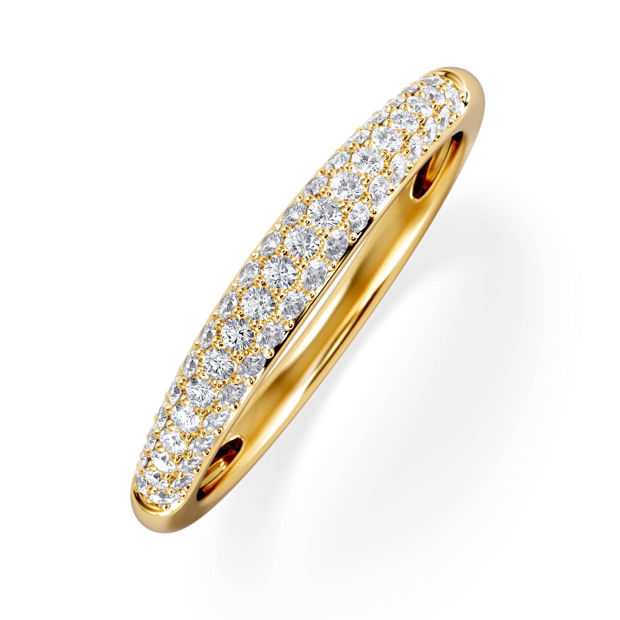 Lab Diamond Micro Pave Half Eternity Ring 0.30ct in 9k Gold