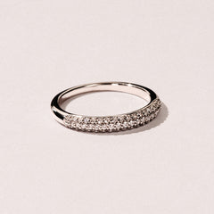 Lab Diamond Micro Pave Half Eternity Ring 0.30ct in 925 Silver