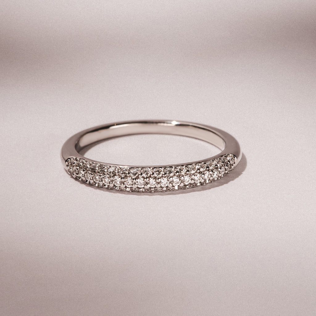 Lab Diamond Micro Pave Half Eternity Ring 0.30ct in 925 Silver