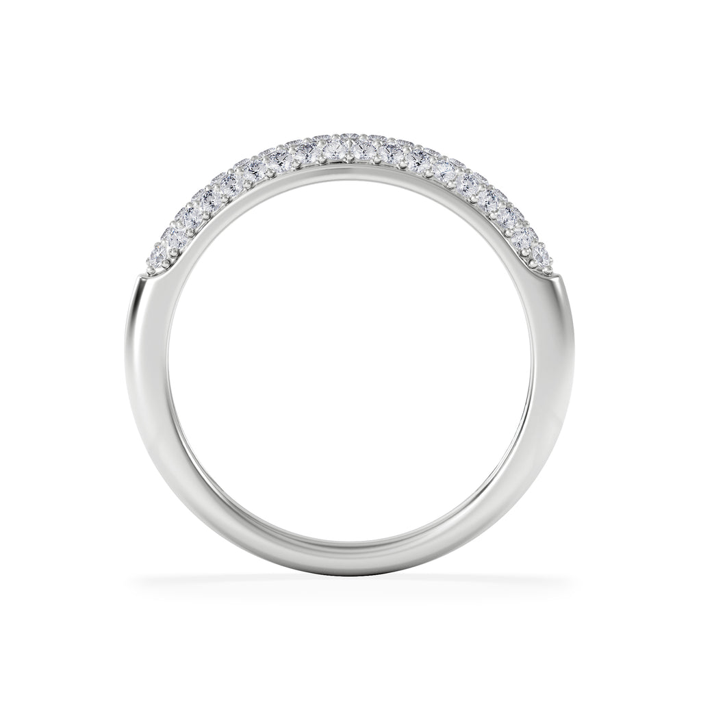 Lab Diamond Micro Pave Half Eternity Ring 0.30ct in 925 Silver