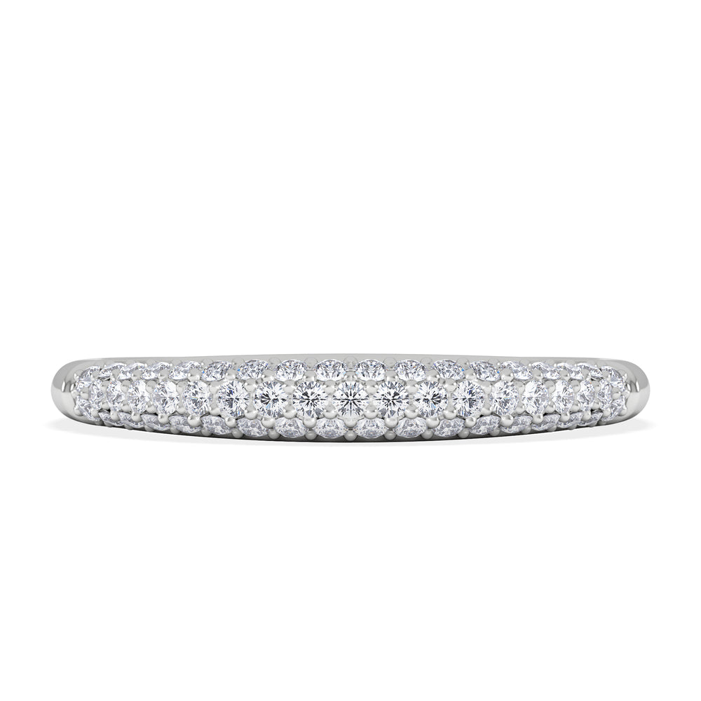 Lab Diamond Micro Pave Half Eternity Ring 0.30ct in 925 Silver
