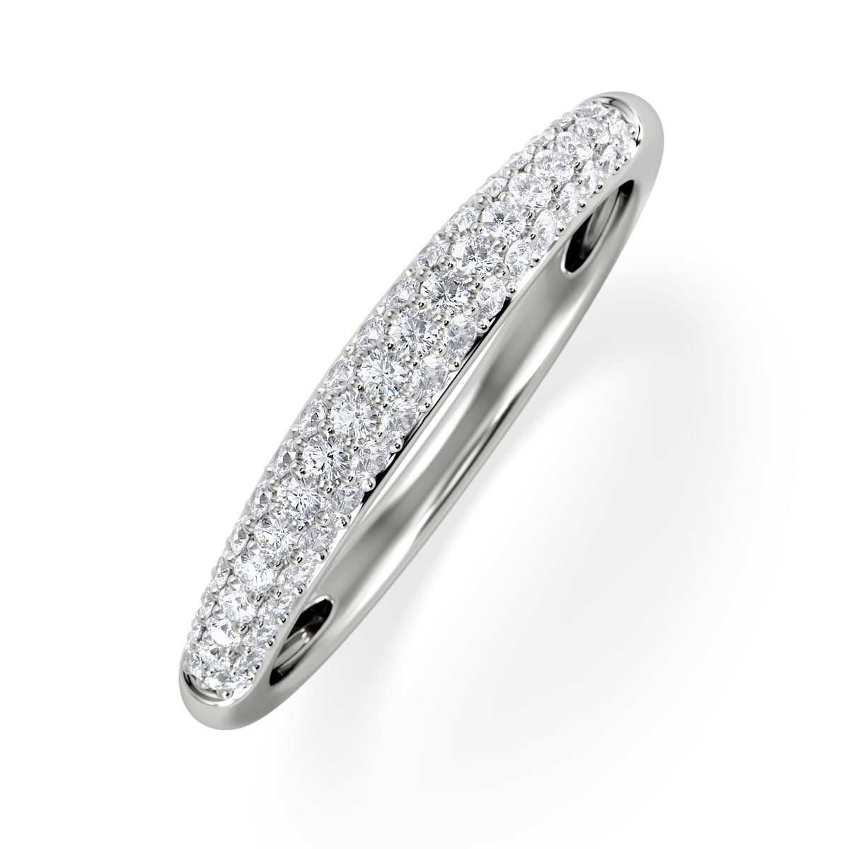Lab Diamond Micro Pave Half Eternity Ring 0.30ct in 9k White Gold
