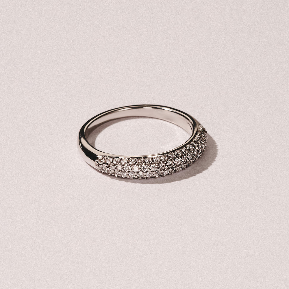 Lab Diamond Micro Pave Half Eternity Ring 0.50ct in 9k White Gold