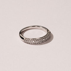 Lab Diamond Micro Pave Half Eternity Ring 0.50ct in 925 Silver