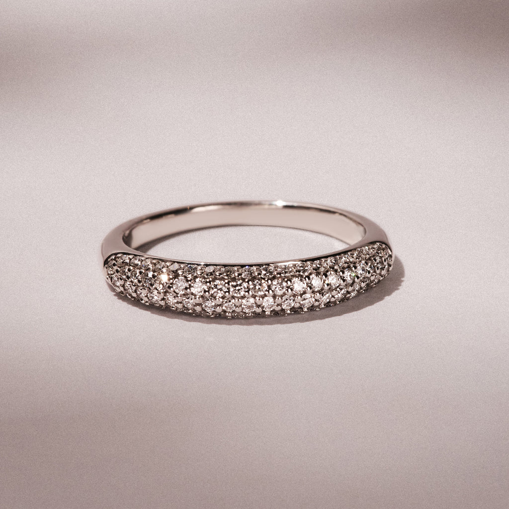 Lab Diamond Micro Pave Half Eternity Ring 0.50ct in 925 Silver