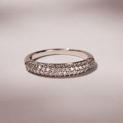 Lab Diamond Micro Pave Half Eternity Ring 0.50ct in 925 Silver