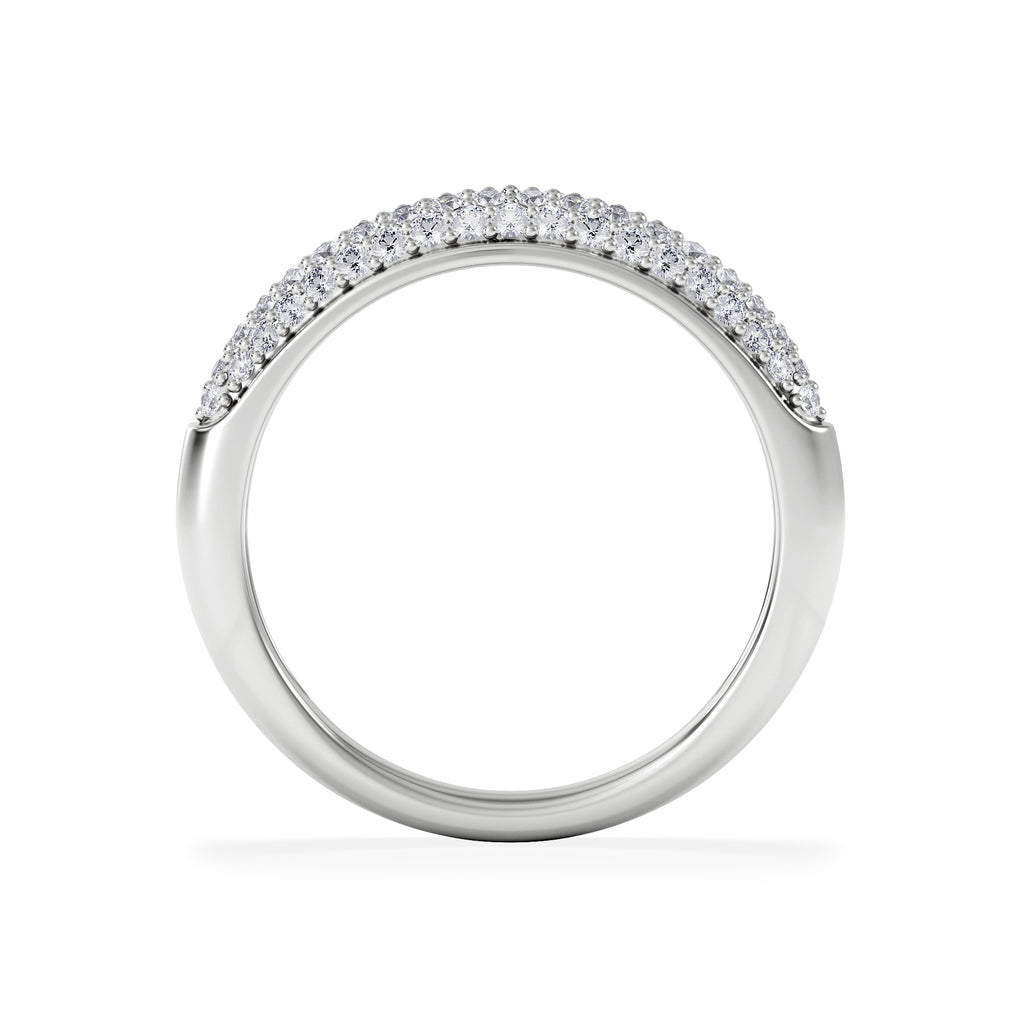 Lab Diamond Micro Pave Half Eternity Ring 0.50ct in 925 Silver