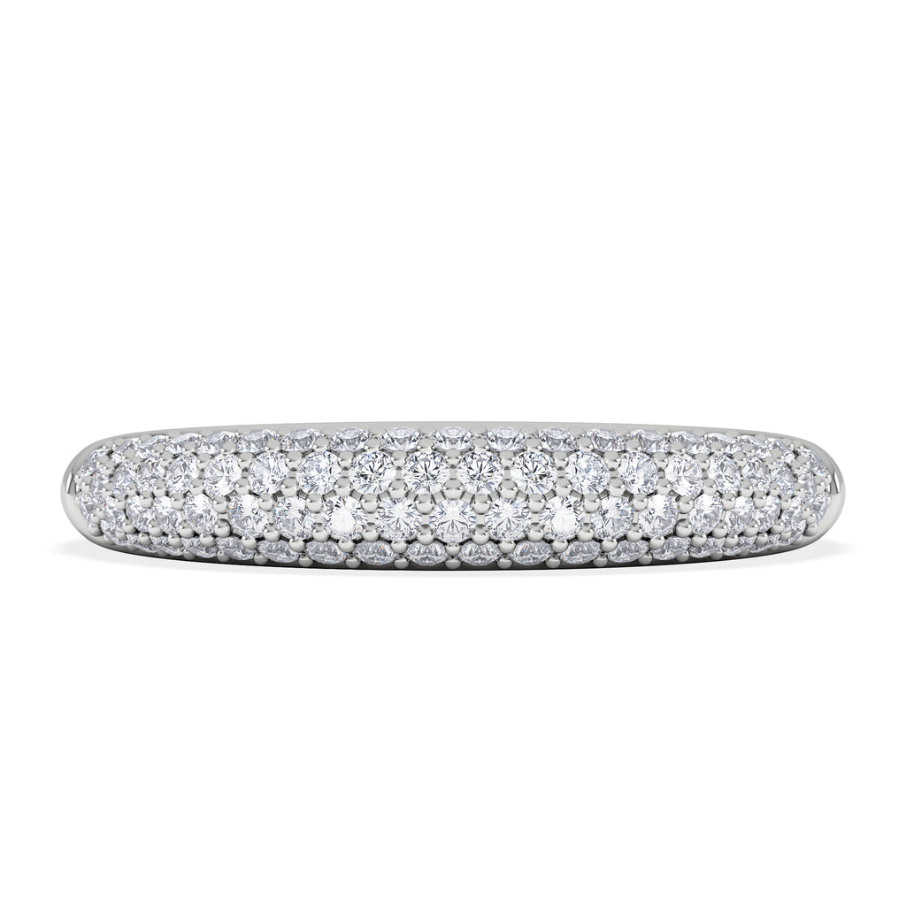 Lab Diamond Micro Pave Half Eternity Ring 0.50ct in 925 Silver