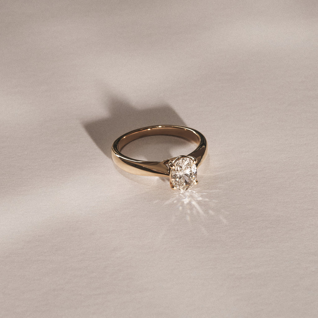 Naomi Oval Cut Lab Diamond Engagement Ring 1.00ct H/SI in 9k Gold