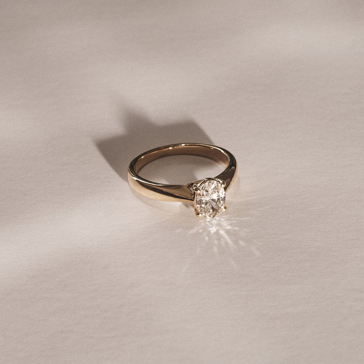 Naomi Oval Cut Lab Diamond Engagement Ring 1.00ct H/SI in 9k Gold