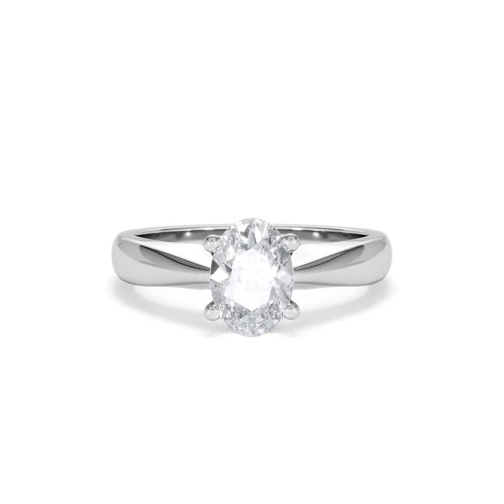 Naomi Oval Cut Lab Diamond Engagement Ring 1.00ct H/SI in 9k White Gold