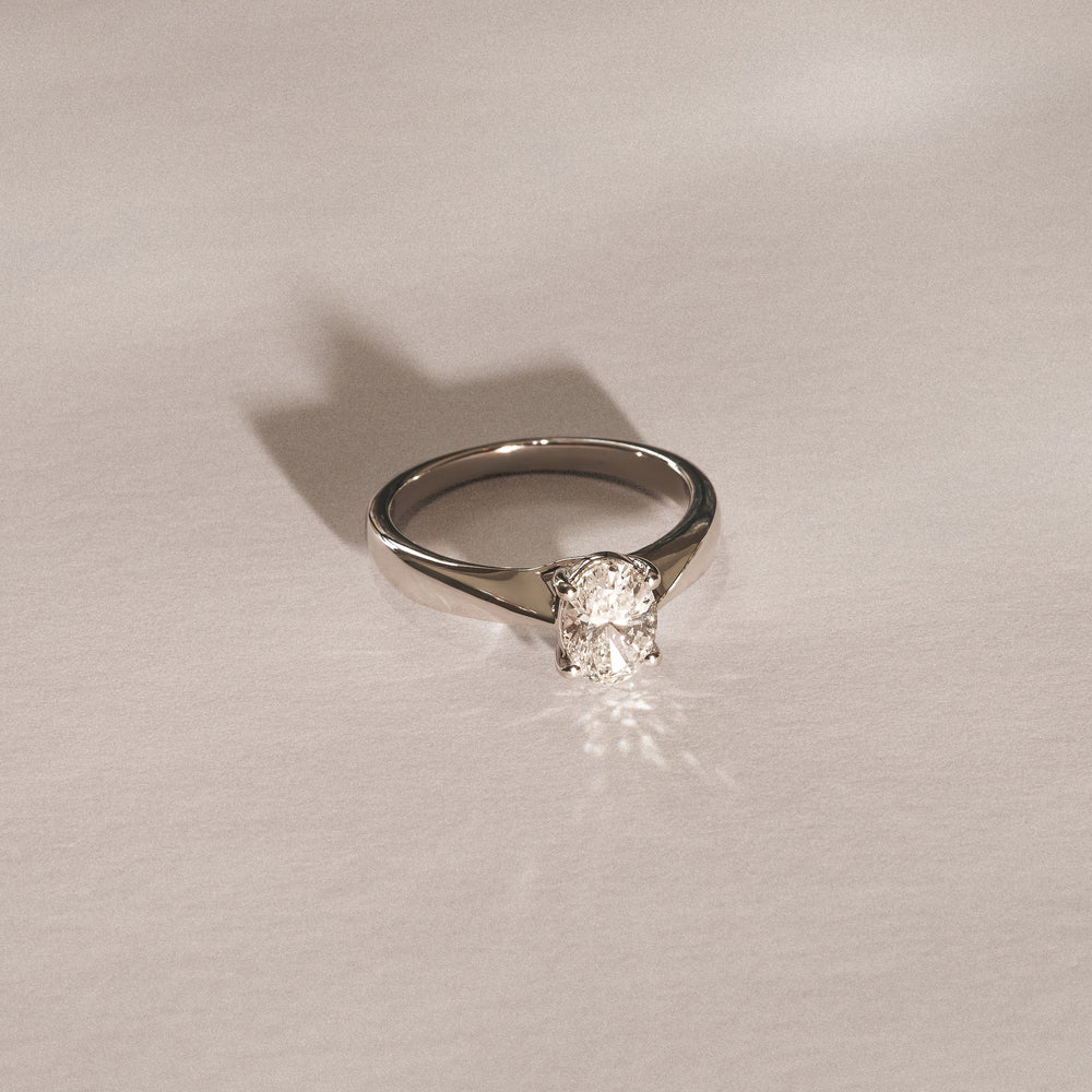 Naomi Oval Cut Lab Diamond Engagement Ring 1.00ct H/SI in 9k White Gold