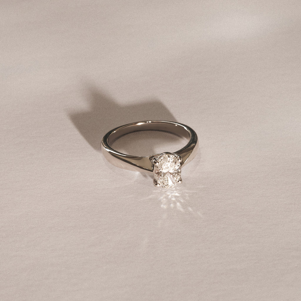 Naomi Oval Cut Lab Diamond Engagement Ring 1.00ct H/SI in 9k White Gold