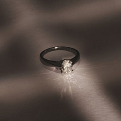 Naomi Oval Cut Lab Diamond Engagement Ring 1.00ct H/SI in 9k White Gold