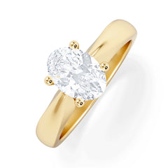 Naomi Oval Cut Lab Diamond Engagement Ring 1.00ct H/SI in 9k Gold