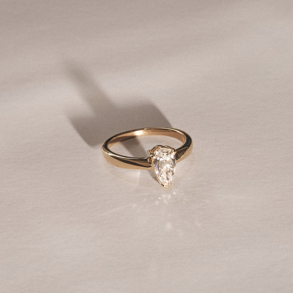 Naomi Pear Cut Lab Diamond Engagement Ring 1.00ct H/SI in 9k Gold