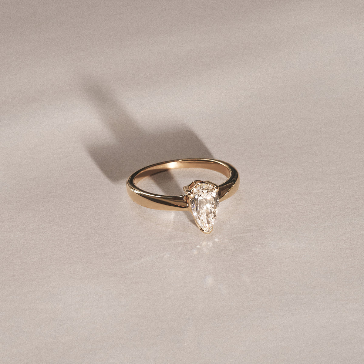 Naomi Pear Cut Lab Diamond Engagement Ring 1.00ct H/SI in 9k Gold