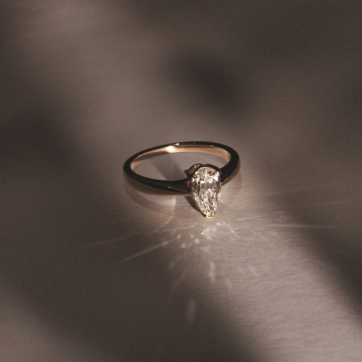Naomi Pear Cut Lab Diamond Engagement Ring 1.00ct H/SI in 9k Gold