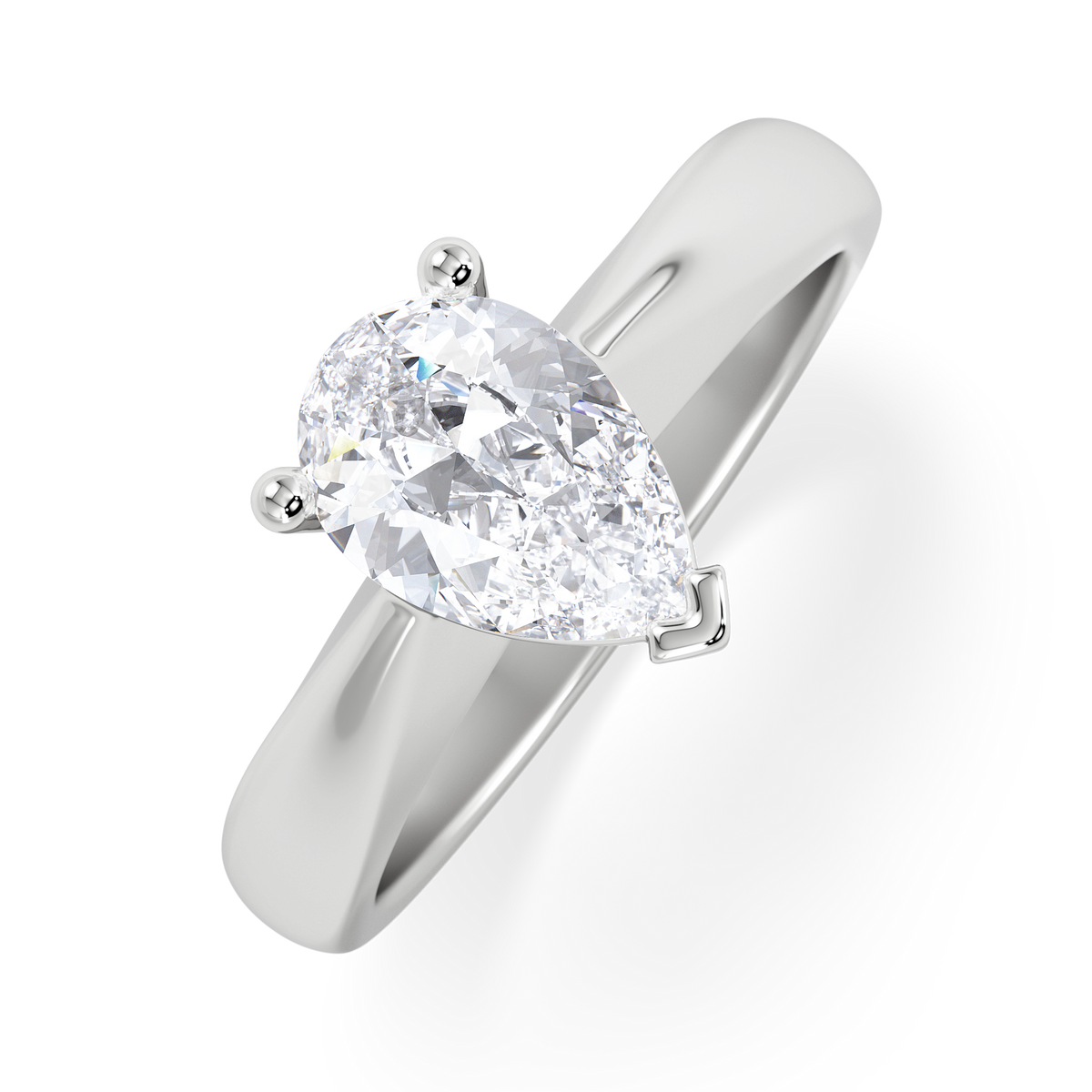 Naomi Pear Cut Lab Diamond Engagement Ring 1.00ct H/SI in 9k White Gold