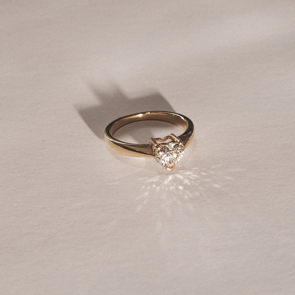 Naomi Heart Cut Lab Diamond Engagement Ring 1.00ct H/SI in 9k Gold