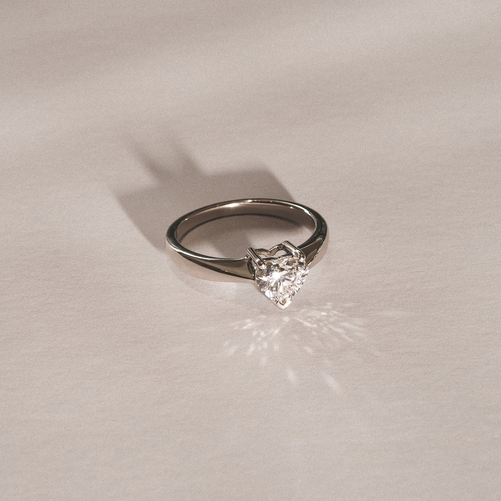 Naomi Heart Cut Lab Diamond Engagement Ring 1.00ct H/Si in 9k White Gold