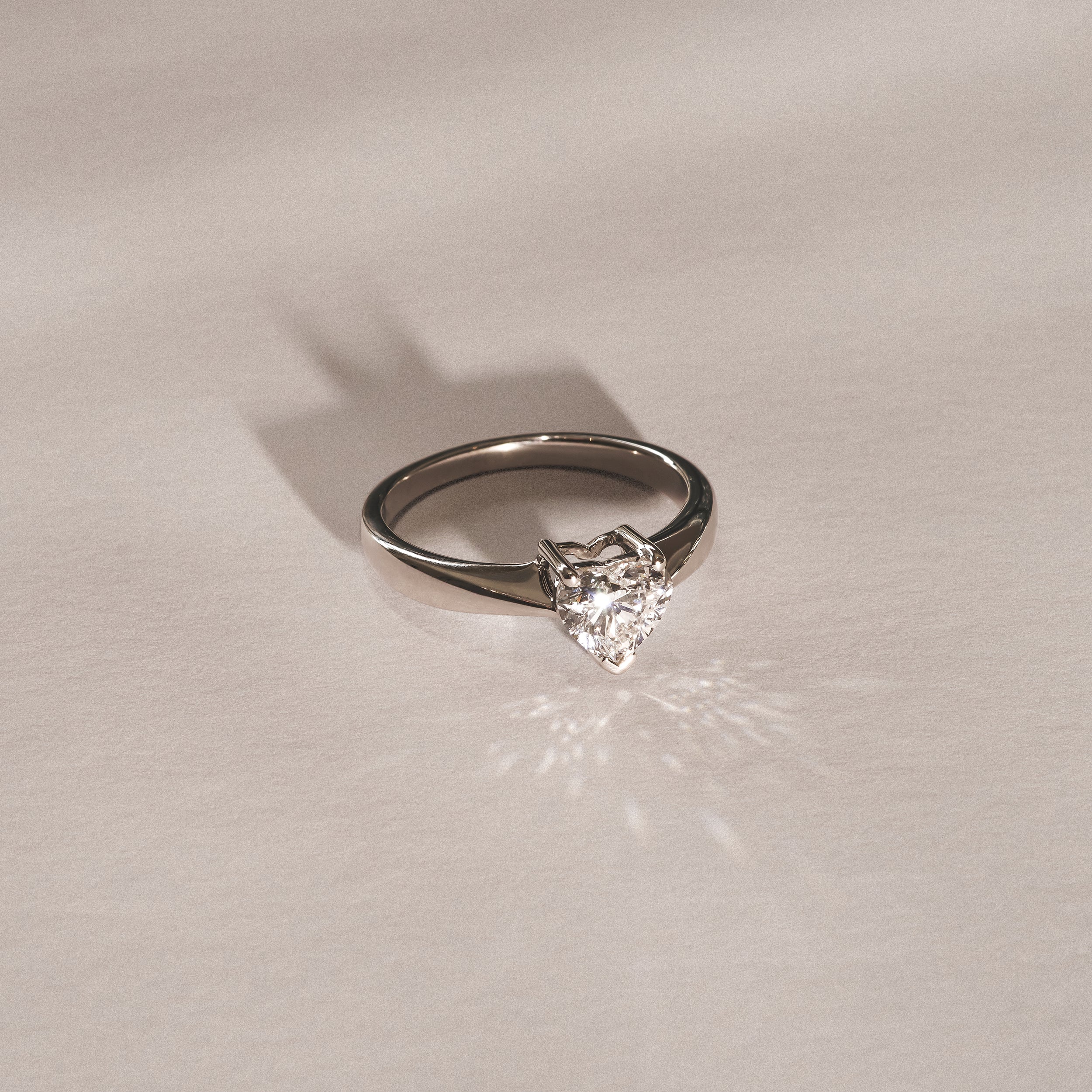 Naomi Heart Cut Lab Diamond Engagement Ring 1.00ct H/Si in 9k White Gold